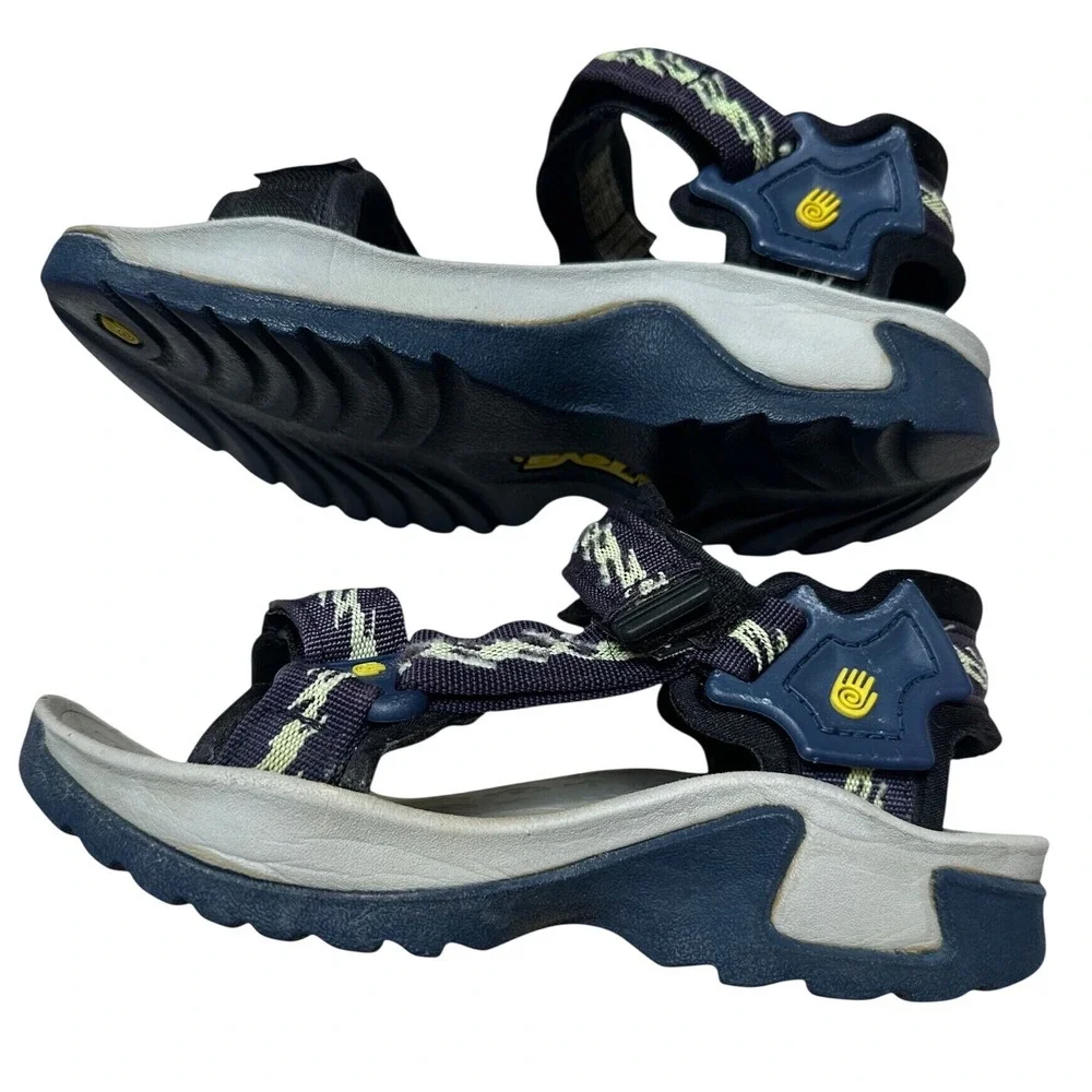 Teva Stratum Women's Sport Sandals S/N 6430 Size US 5 Navy Lime Green Geometric